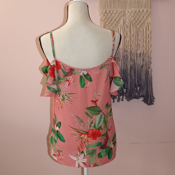 Express Coral Floral off the shoulder top - Picture 4 of 8